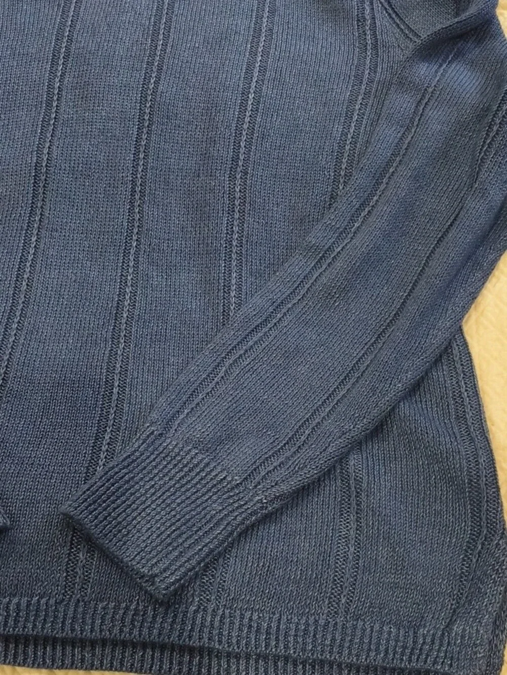 Banana Republic 100% Linen Ribbed Sweater Polo